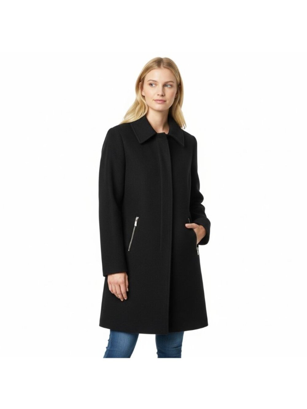 Michael Michael Kors Black 100% Wool Overcoat Winter Jacket Coat Size 6 BELARUS